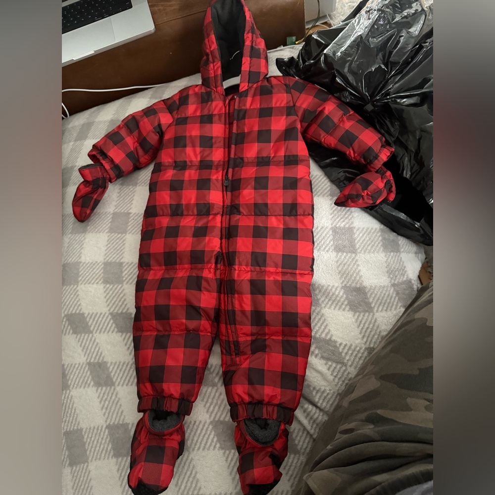 GAP Red and Black Checkered Snowsuit